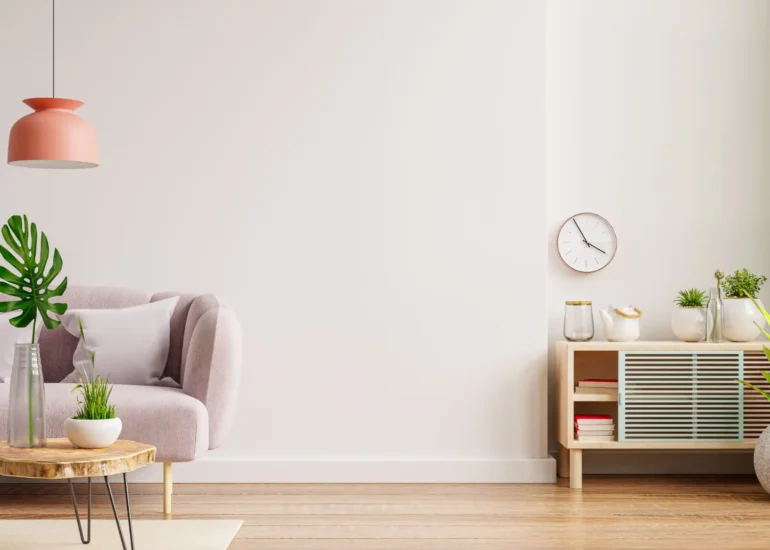 Interier image with white wall